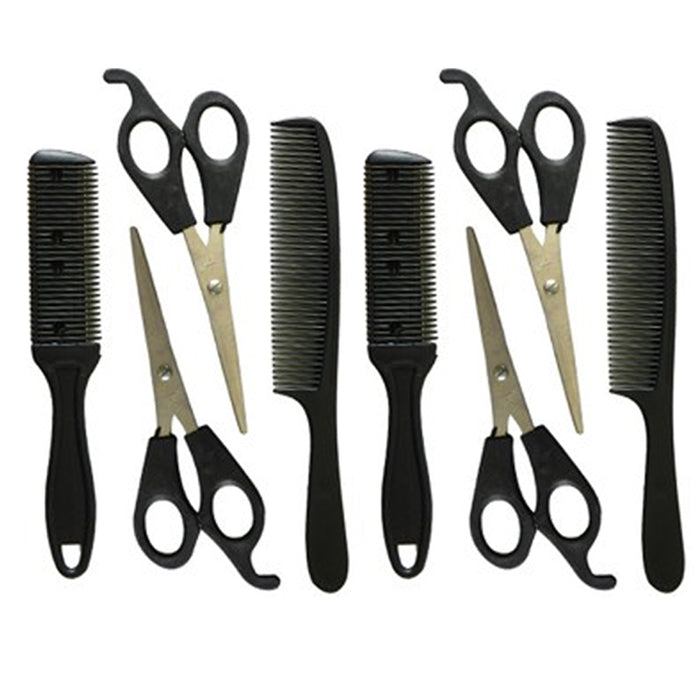 4 Scissors + 4 Combs Hair Styling Set Cutting Shears Hairdressing Professional