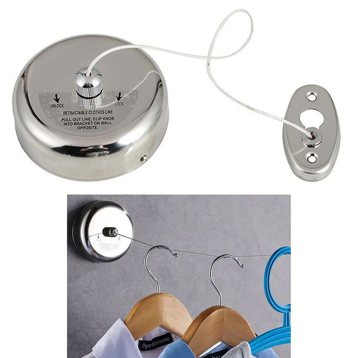 2 Retractable Clothes Line 72" Stainless Steel Hang Dry Laundry Indoor Outdoor