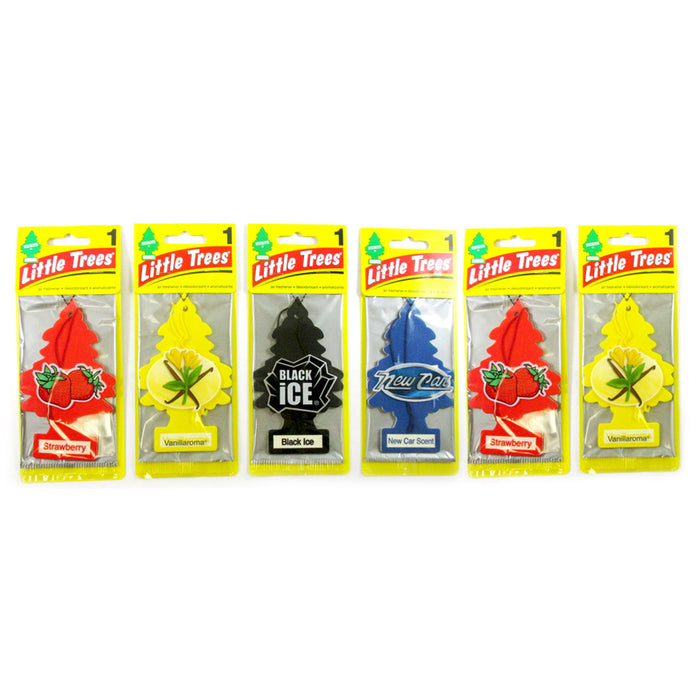 6 Little Trees Air Fresheners Car Auto Assorted Pack Scent Home Hanging Office !