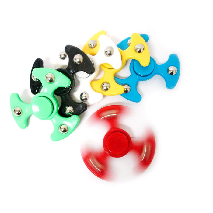 12 Pc Tri Fidget Spinner Toy UFO Space Metal Ball EDC Hand Finger SpinFocus ADHD