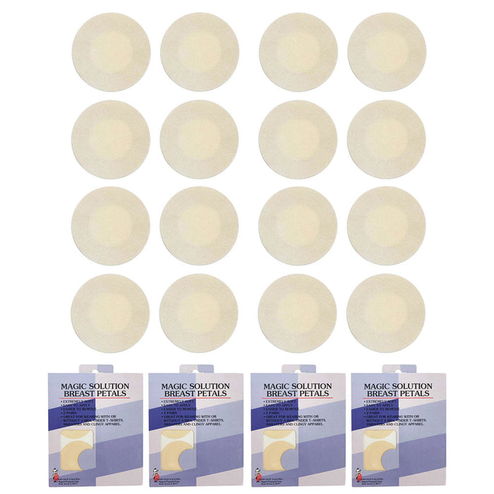 16 Pcs Satin Breast Nipple Covers Petal Cover Nude Bra Self Adhesive Pad Pasties