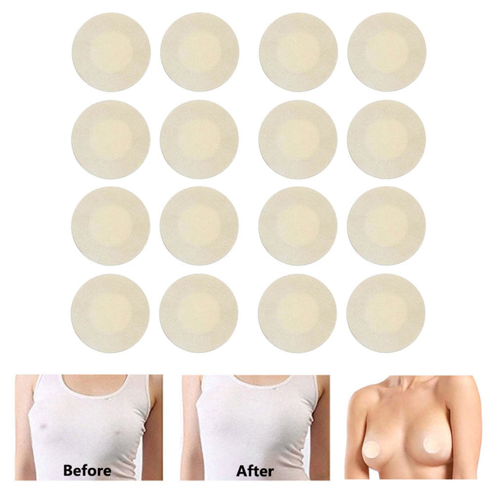 16 Pcs Satin Breast Nipple Covers Petal Cover Nude Bra Self Adhesive Pad Pasties