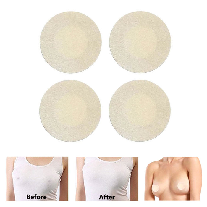 16 Pcs Satin Breast Nipple Covers Petal Cover Nude Bra Self Adhesive Pad Pasties