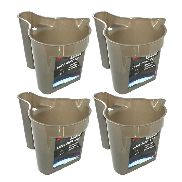 4 Paint Mixing Cup Container Strain Touch Ups Brush Holder Trim Work Holds 16 oz
