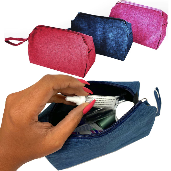 4 Compact Beauty Bag Travel Pouch Cosmetic Makeup Toiletry Zipper Case Organizer