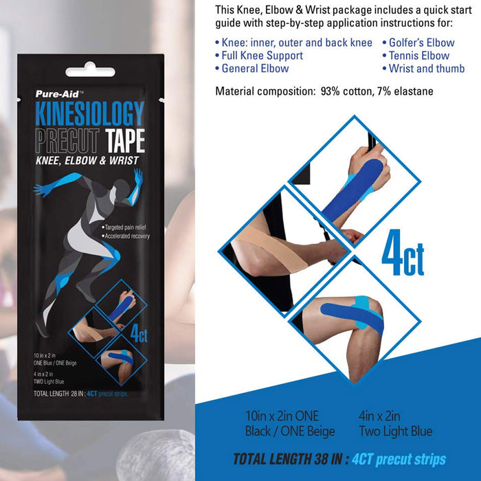 20 Ct Precut Strips Elastic Kinesiology Tape Muscle Sports Running Therapeutic