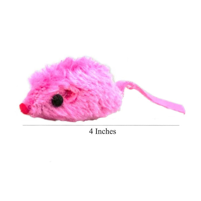 9 PCS Furry Mice Soft Interactive Toy Catch Mouse Play Pet Cat Kittens Exercise