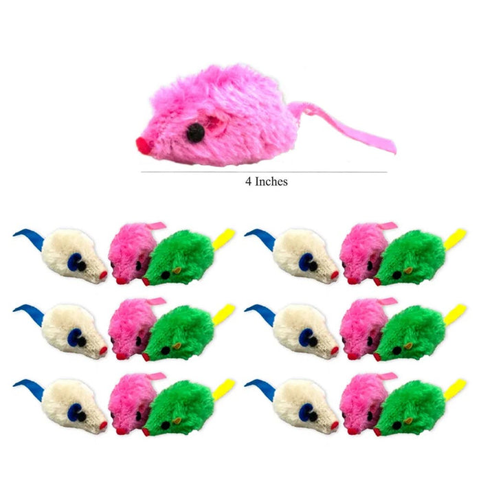 18PC Play Furry Cat Toy Pet Exercise Kittens Interactive Catch Mice Mouse Indoor