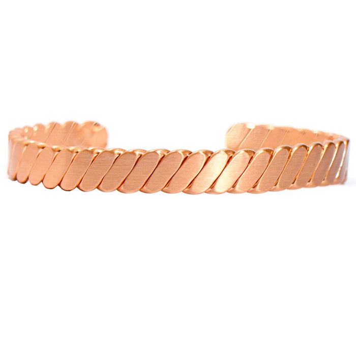 1 Pc Pure Copper Bracelet Twisted Flat Solid Cuff Bangle Arthritis Pain Relief