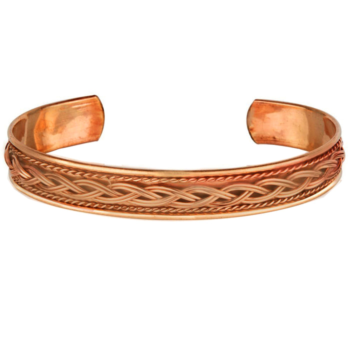 3 Healing Jewelry Pure Copper Braided Bracelet Cuff Bangle Arthritis Pain Relief