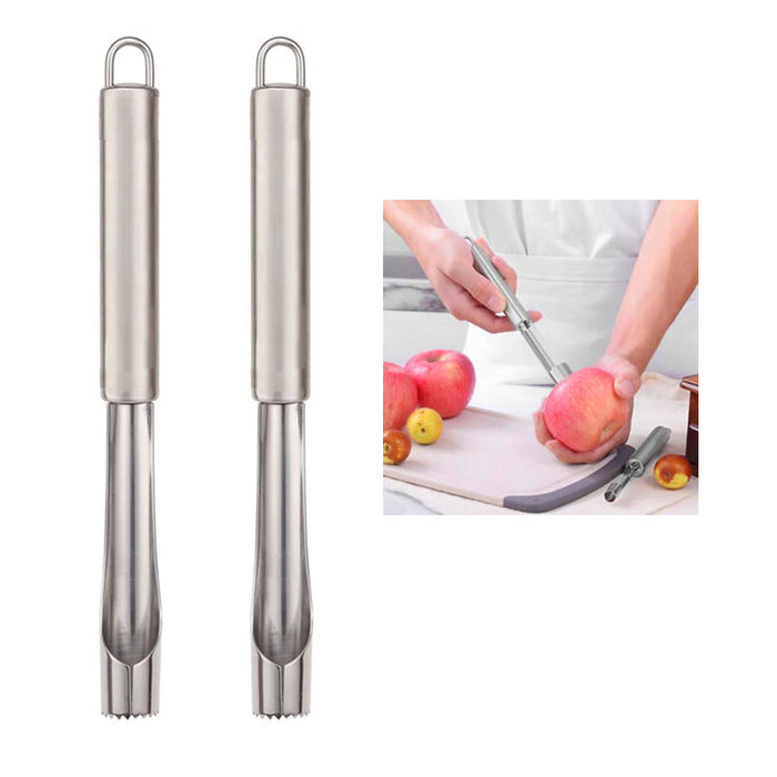 2 X Stainless Steel Core Seed Remover Fruit Apple Pear Corer Easy Twist Kitchen