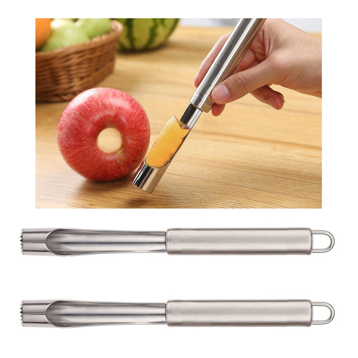 2 X Stainless Steel Core Seed Remover Fruit Apple Pear Corer Easy Twist Kitchen