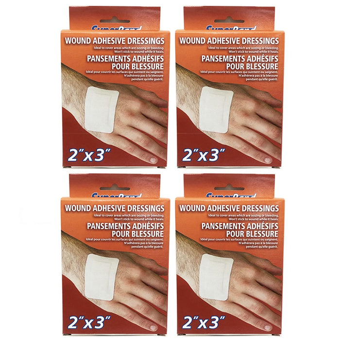 20 Wound Adhesive Dressing Bandages Pad 2X3 Sterile Wrap Medical First Aid Care