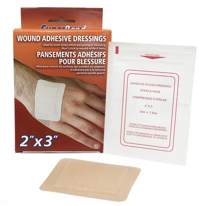 20 Wound Adhesive Dressing Bandages Pad 2X3 Sterile Wrap Medical First Aid Care