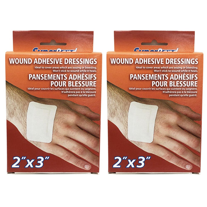 10PC Adhesive Bandages Sterile Wrap 2"X3" Pads First Aid Medical Wound Dressing