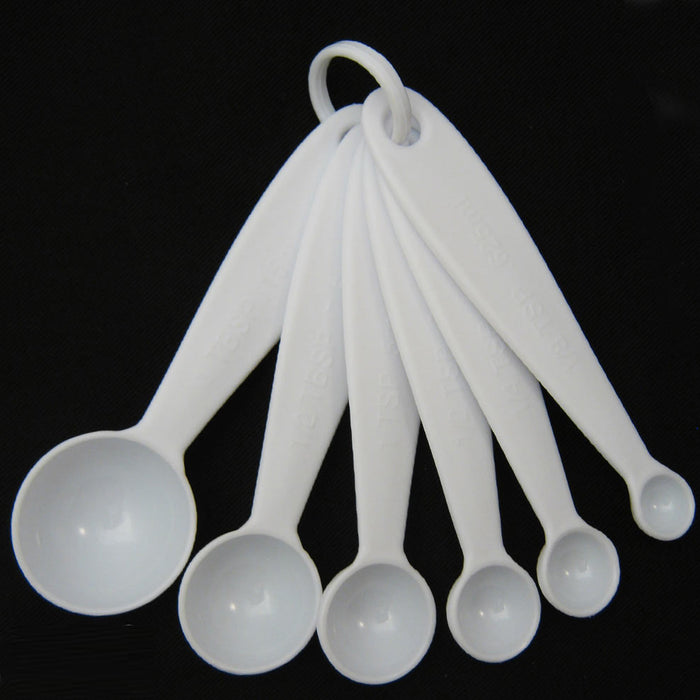 Measuring Spoons 6 Pc Set Plastic Steel Tea Coffee Measure Cooking Scoop