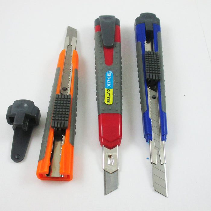 4 Utility Knife Box Cutter Retractable Snap Off Lock Razor Sharp Blade Tool !