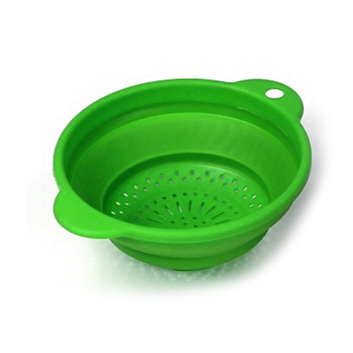 2 Pack Collapsible Colander Set Silicone Kitchen Strainer Draining Pasta Fruit