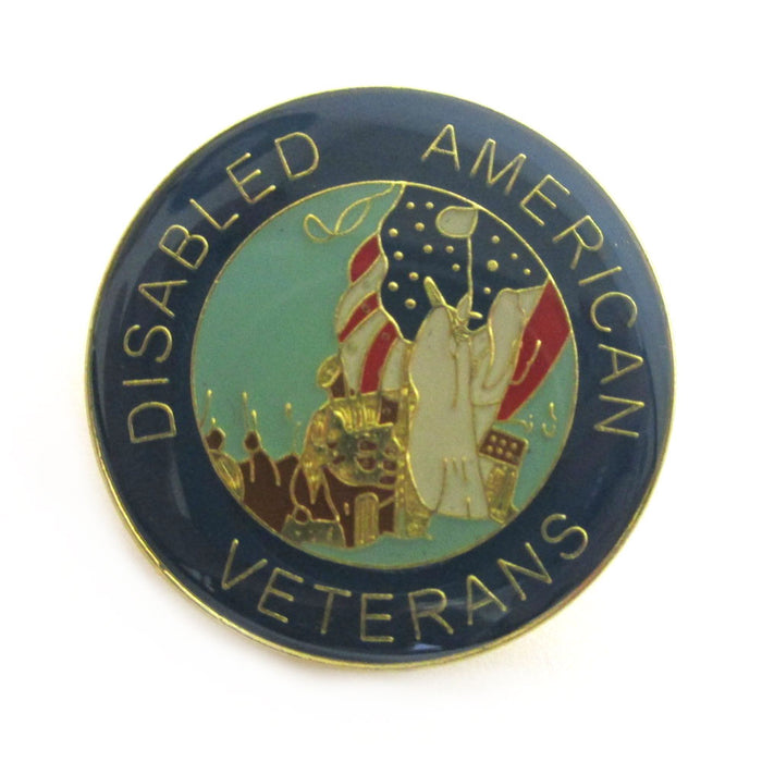 6 Pc Disabled American Veterans Round Lapel Pin Military Patriotic Medals Gifts