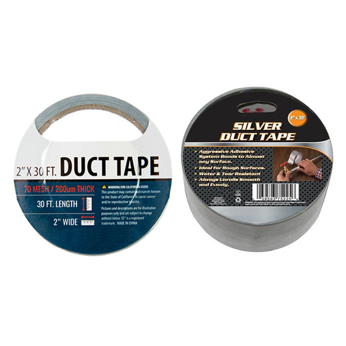 2 Silver Duct Tape Rolls Box Sealing Packaging Packing Carton 2 x 10 yds !