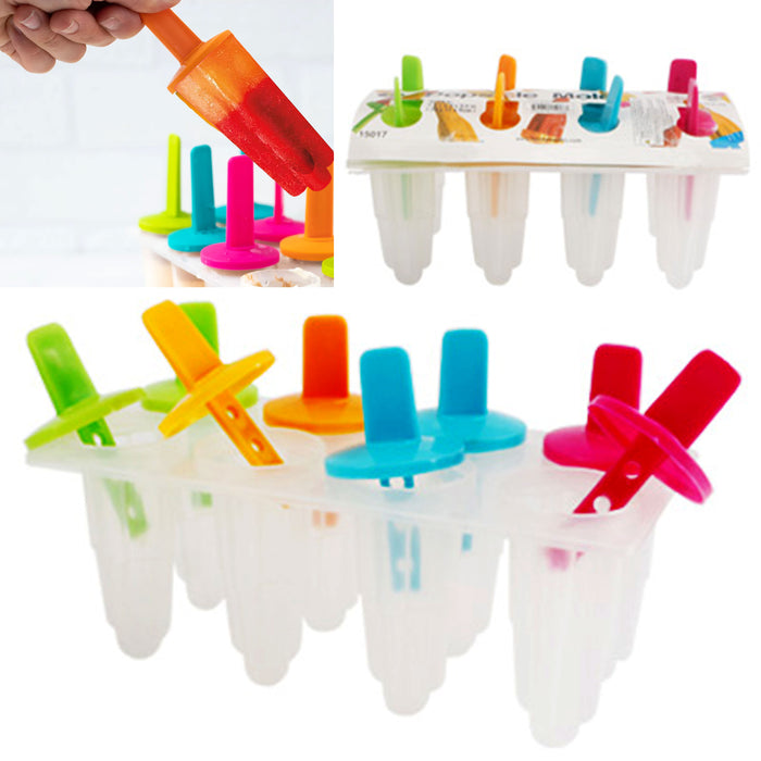 1 Frozen Ice Cream Mold Juice Popsicle Maker Tray Lolly Pop Plastic Mould 8 Cell