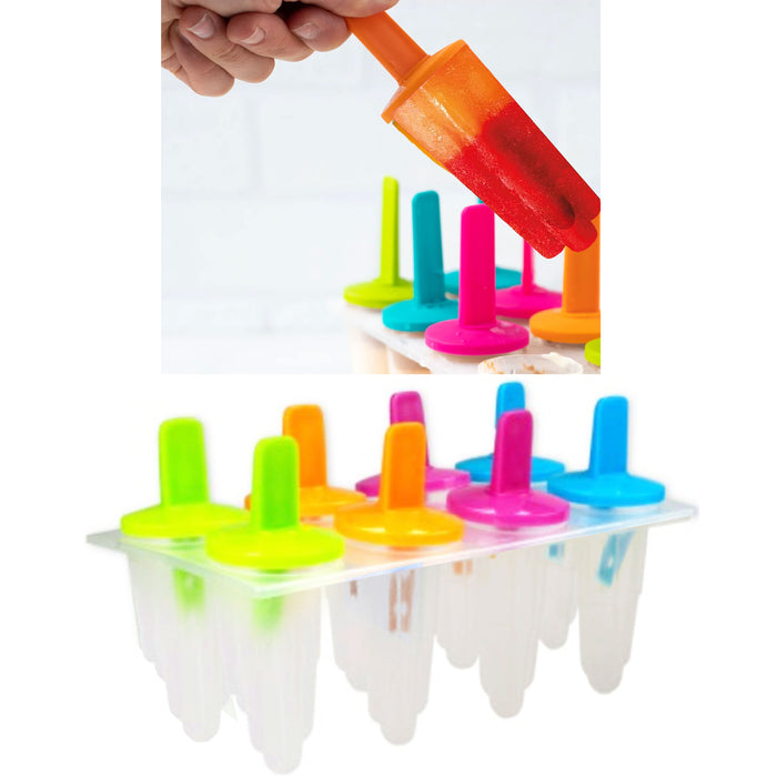1 Frozen Ice Cream Mold Juice Popsicle Maker Tray Lolly Pop Plastic Mould 8 Cell