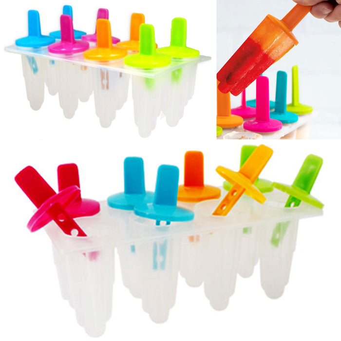 1 Frozen Ice Cream Mold Juice Popsicle Maker Tray Lolly Pop Plastic Mould 8 Cell