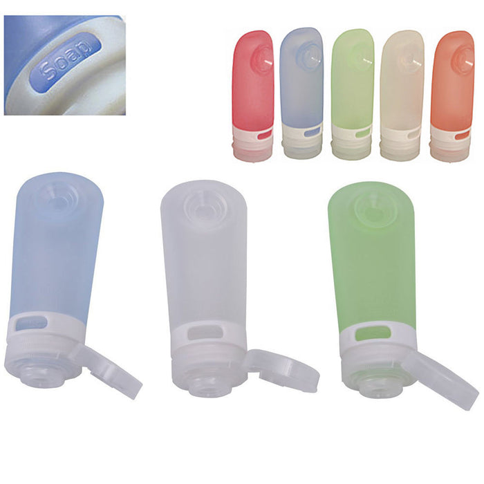 5 Pack Squeeze Bottles GoToob Humangear 2 oz Silicone Travel Tube Holder Cream !