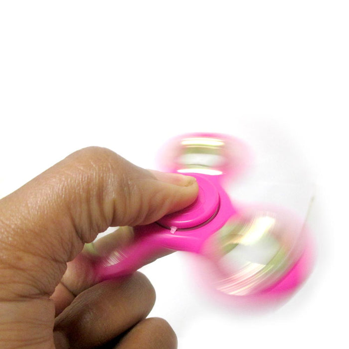 2 Tri Fidget Hand Spinner Finger Toy EDC Focus Desk ADHD Autism Kids Adults Pink