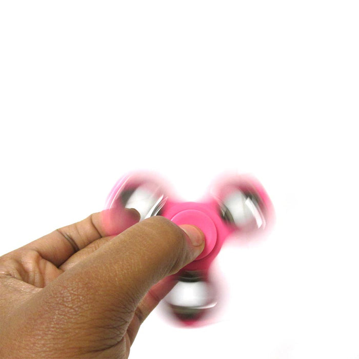 Pink Gyro Fidget Spinner Silver Toy EDC Hand Finger Desk Focus ADHD Kids Adults