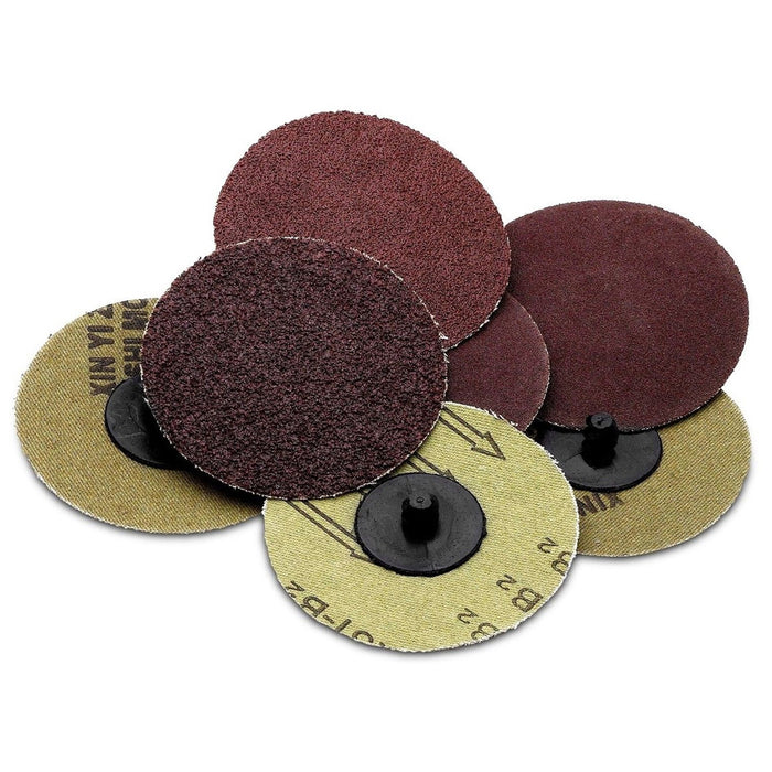 50Pcs 3" 60 Grit Sanding Disc R Type Discs Abrasive Roll Lock MEDIUM US