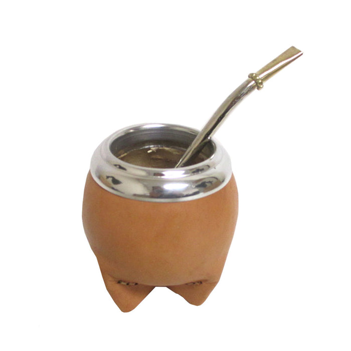 ARGENTINA MATE GOURD CUP YERBA TEA WITH STRAW BOMBILLA HERBAL DETOX KIT SET 0187