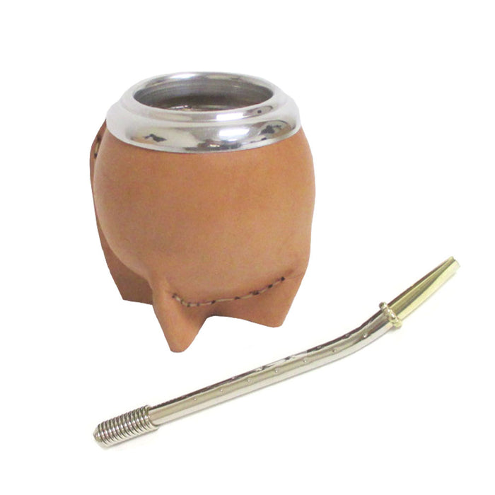 ARGENTINA MATE GOURD CUP YERBA TEA WITH STRAW BOMBILLA HERBAL DETOX KIT SET 0187