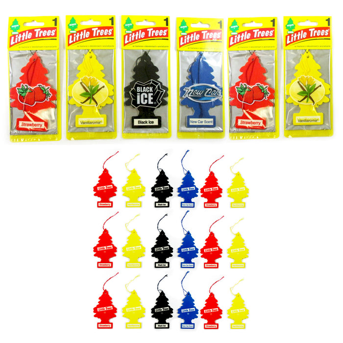 24 Pc Little Trees Car Scent Home Air Freshener Hanging Office Assorted Ornament
