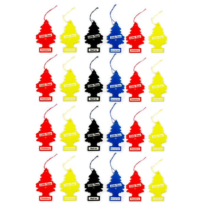 24 Little Trees Car Scent Home Air Freshener Hanging Office Assorted 24 Pk New