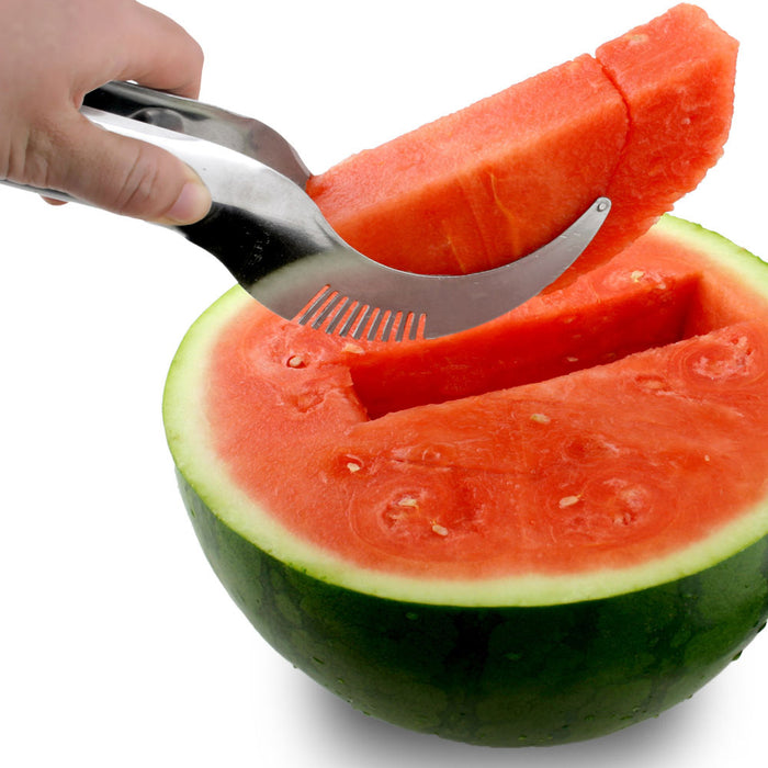 2PC Watermelon Cutter Slicer Knife Server Corer Fruit Scoop Stainless Steel Tool