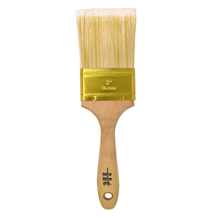 1 Pc Premium 3" Wood Handle Paint Brush Polyester Bristle Interior Exterior