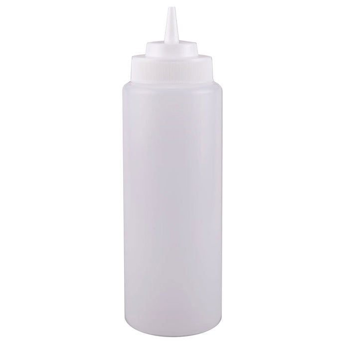 6 Clear Squeeze Bottle 32 Oz Wide Mouth Condiment Dispenser Dressing Sauce Large