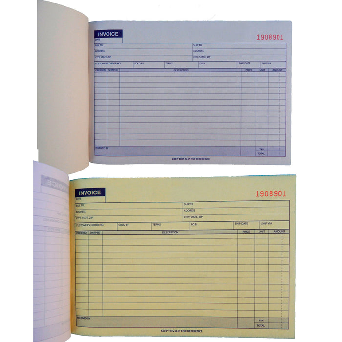 5 x Carbonless Invoice Receipt Record Book 2 Part 50 Sets Duplicate Receipt Copy