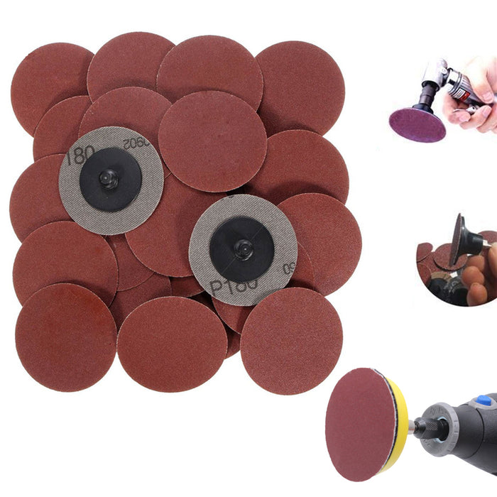 100 pc 2 Grit Cleaning Conditioning Roll Lock Surface Sanding Discs Polish Tools