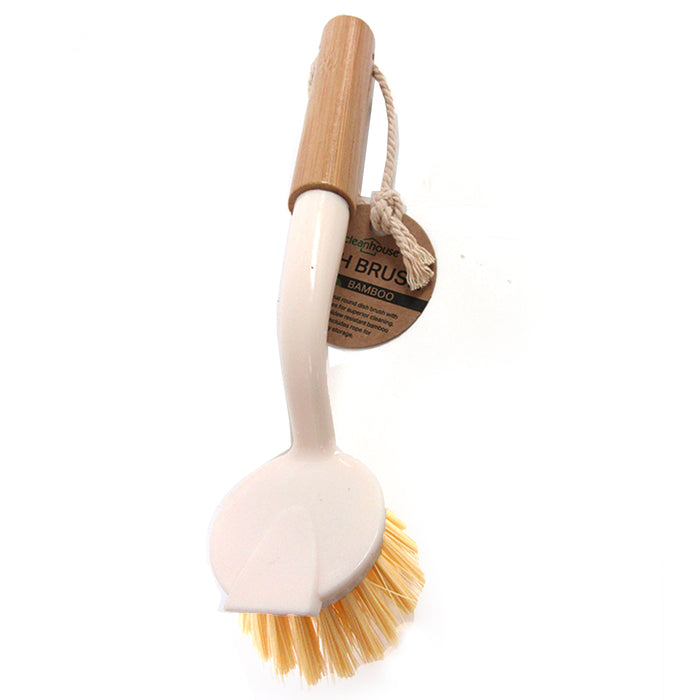 1 Pc Bamboo Handle Cleaning Brush Dish and Bottle Brush for Kitchen Bathroom