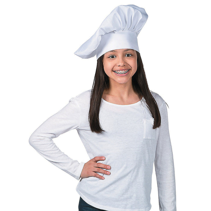 Kids Chef Hat Real Cooking Baking Wear Toddler Young Chefs Fabric Cotton White