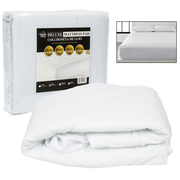 Full Size Fitted Mattress Pad Cover Protector Quilted Hypoallergenic Microfiber