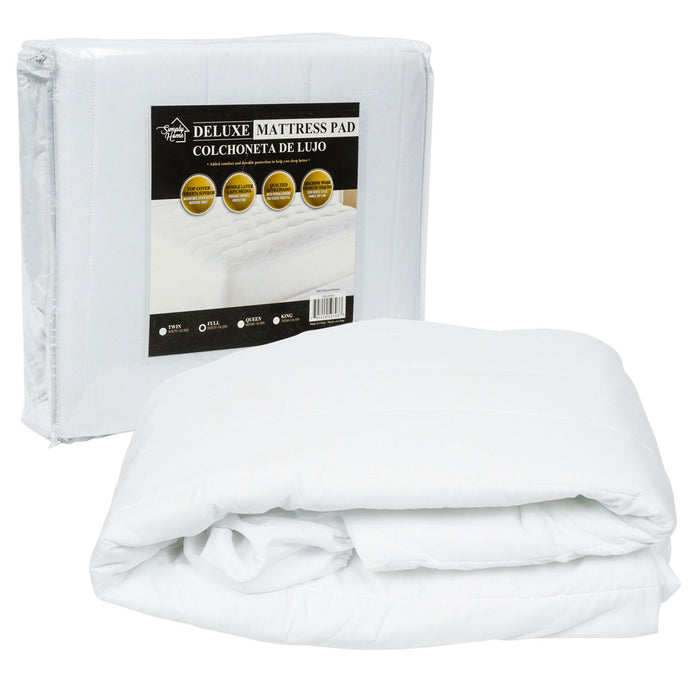 Full Size Fitted Mattress Pad Cover Protector Quilted Hypoallergenic Microfiber