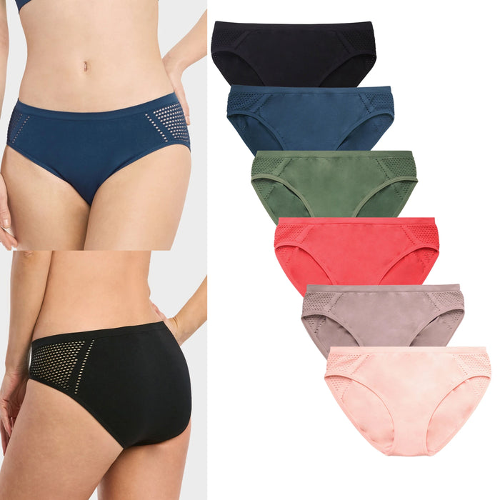 6 Womens Sexy Underwear Mesh Net Bikini Panties Ladies Seamless Hipster Panty