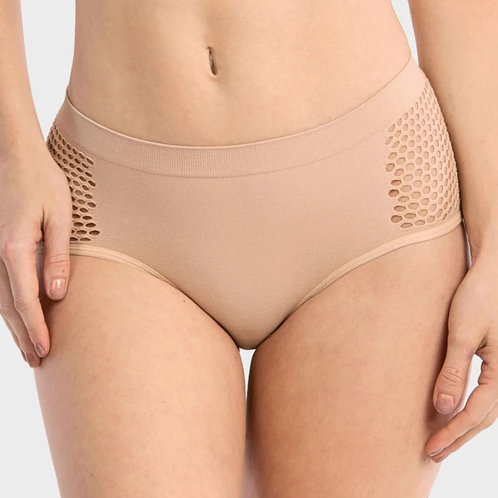 6 Seamless Bikini Brief Womens Stretch Panties Mesh Sexy Hipster Underwear Panty