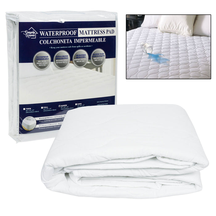 Queen Waterproof Mattress Pad Cover Protector Quilted Hypoallergenic Topper