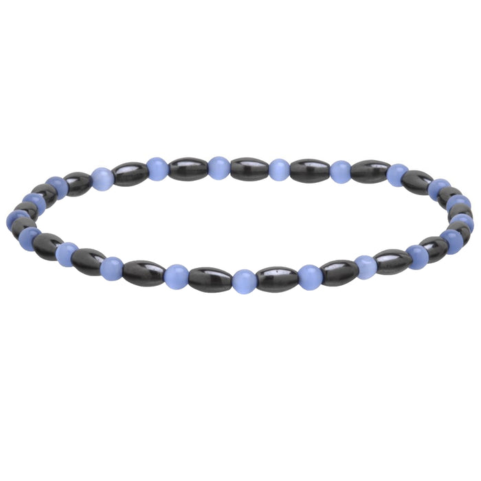 1 Magnetic Hematite Anklet Stretchable Magnetic Jewelry Women Men Wellness Gift