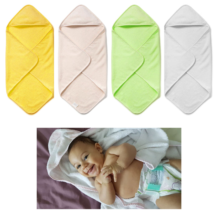 4 Soft Bath Towel Hood Baby Infant Newborn Washcloth Wipe Cloth Swaddle Unisex