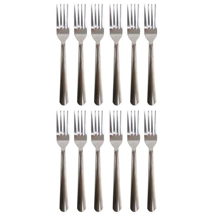 12 Pc Dinner Forks Set Stainless Steel Windsor Cutlery 7" 18/0 Dishwasher Safe